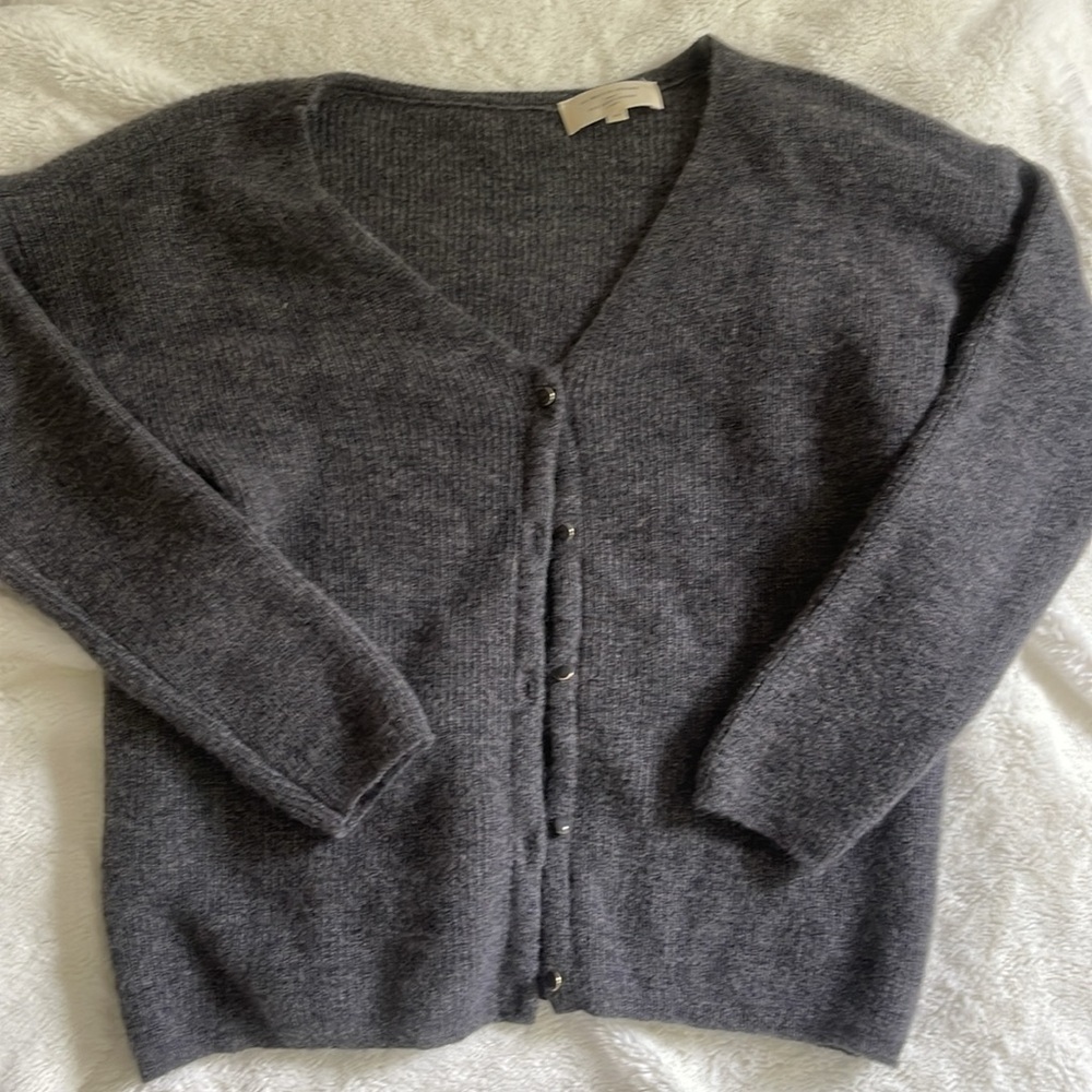 Sezane Barry Cardigan - Charcoal Grey